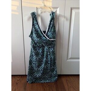 Lands' End Surplice Swim Dress Paisley Women's Size Small